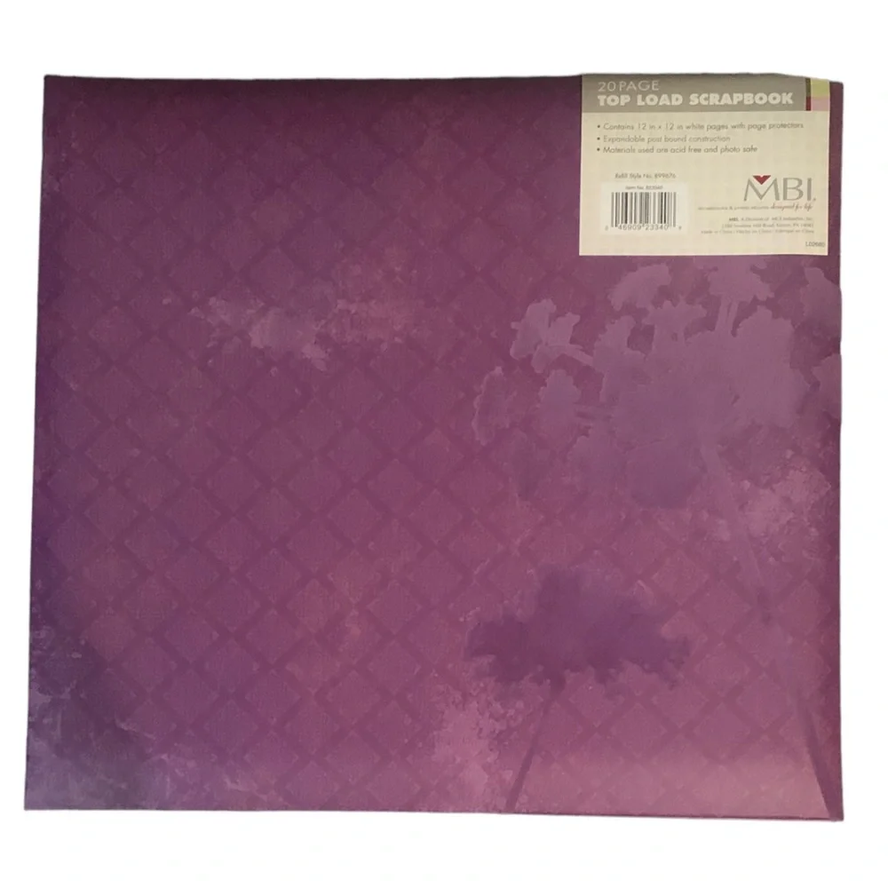 MBI Scrapbook Purple Trees 20 Pages 12 Inch X 12 Inch White Pages Fading 823340